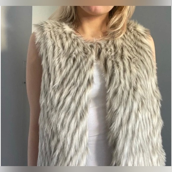 Cynthia Rowley Gray Faux Fur Vest - Picture 1 of 10